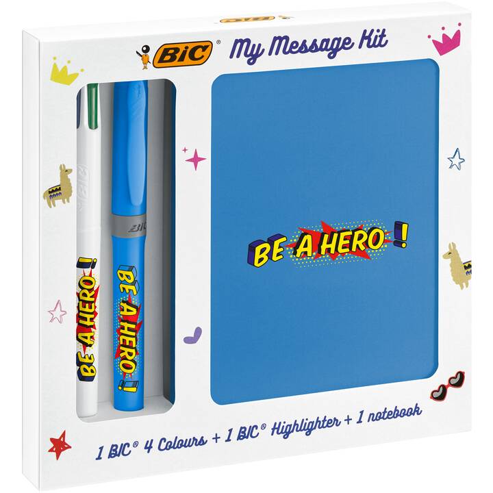 BIC Kugelschreiber My Message Kit Be a Hero (Blau)