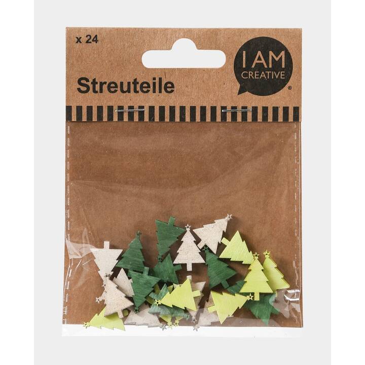 I AM CREATIVE Streudeko (Holz, Weihnachten, 24 Stück)