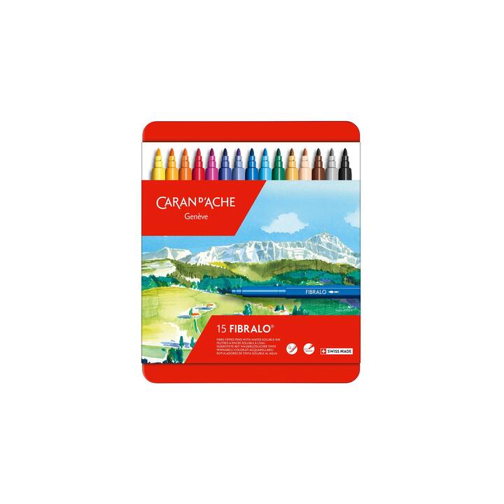 CARAN D'ACHE Fibralo Pennarello (Multicolore, 15 pezzo)