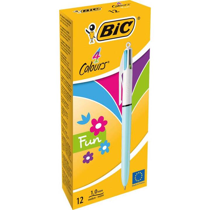 BIC Kugelschreiber 4C Fun (Pink, Violett, Grün, Türkis)