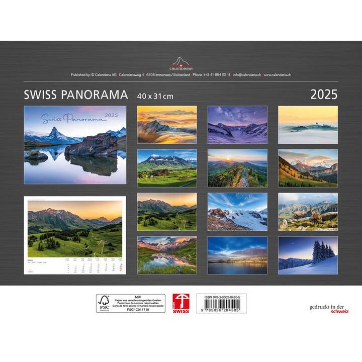 CALENDARIA Wandkalender  Swiss Panorama 2025