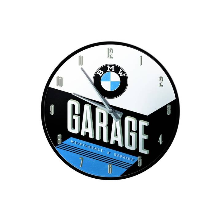 NOSTALGIC ART BMW Garage Orologio da parete (Analogico, 31 cm)