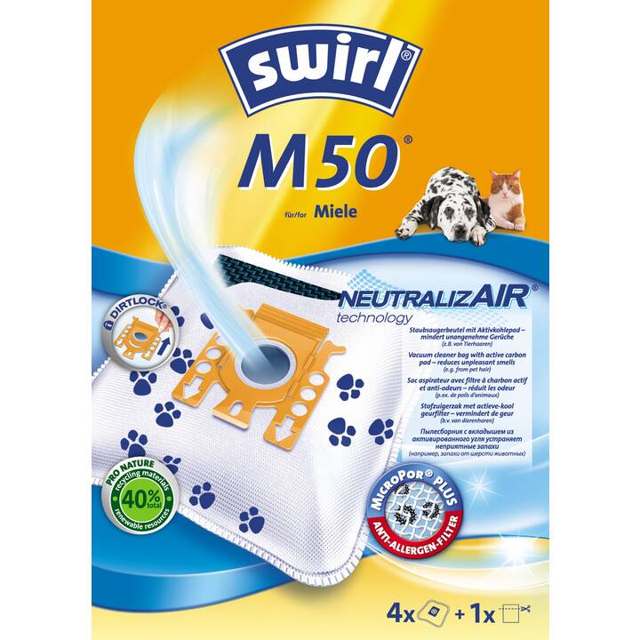 SWIRL Sac d'aspirateur M50 NeutralizAir (4 pièce)