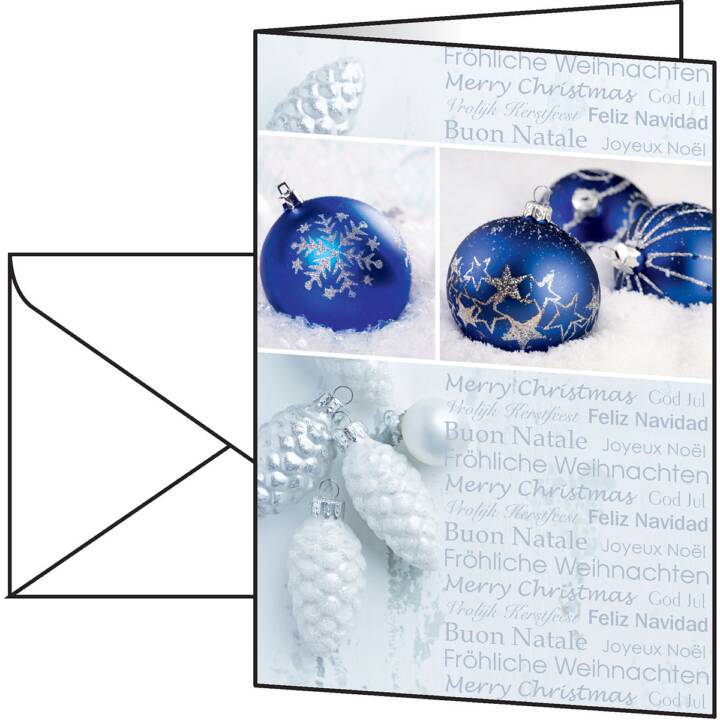 SIGEL Weihnachtskarte Seasons Greetings Set (Weihnachten / Advent, A6, Blau)