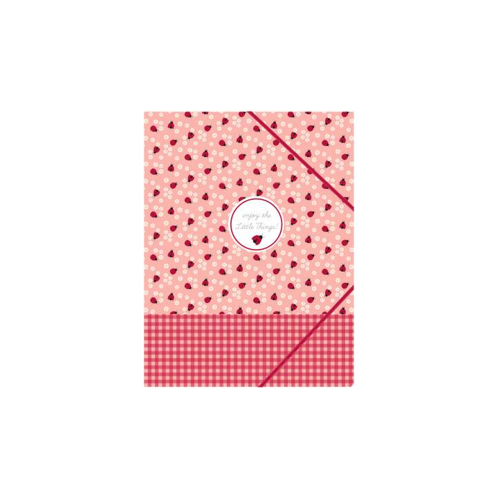 ANCOR Cartellina con elastico Lady Bug (Rosa, Rosso, A4, 1 pezzo)