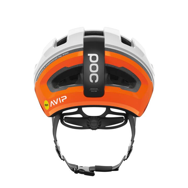 POC Unisexe Casque de vélo de course Omne Air MIPS (L, Orange, Blanc)
