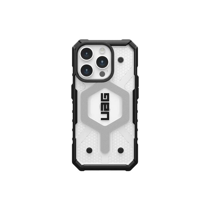 URBAN ARMOR GEAR Backcover Pathfinder (iPhone 15 Pro, Transparente, Ice, Nero, Bianco)