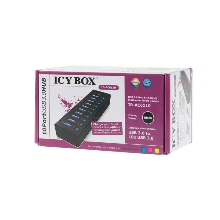 Concentrateur d'interface ICY BOX, noir, 5000 Mbit/s