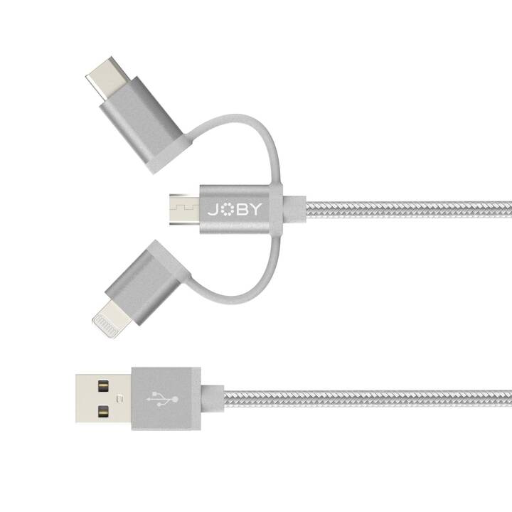 JOBY Kabel (USB Typ-A, USB 2.0, Micro USB Typ B, USB Typ-C, Lightning, 1.2 m)