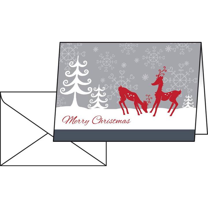 SIGEL Weihnachtskarte (Weihnachten / Advent, A6, Grau, Rot, Weiss)