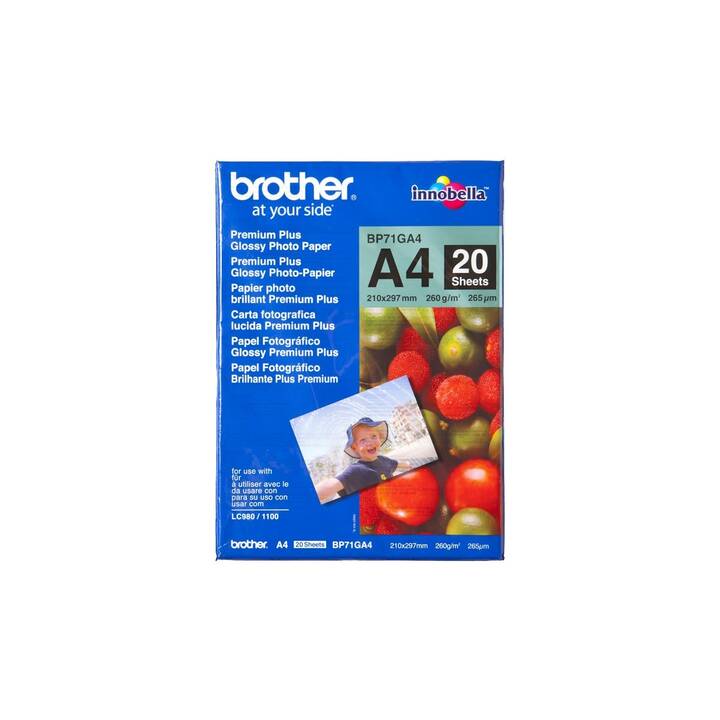 BROTHER Glossy Papier photo (20 feuille, A4, 260 g/m2)