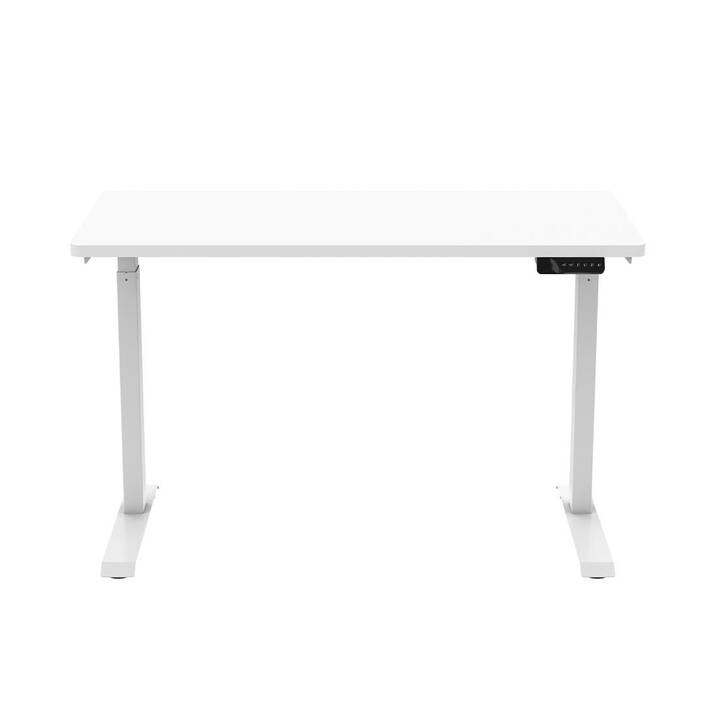 CONTINI Table de bureau réglable en hauteur ET119 (Blanc, 120 cm x 60 cm x 73 cm)