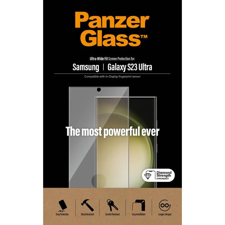 PANZERGLASS Verre de protection d'écran Ultra Wide (Galaxy S23 Ultra, 1 pièce)