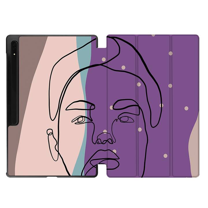 EG coque pour Samsung Galaxy Tab S8 Ultra 14.6" (2022) - Violet - dessin au trait