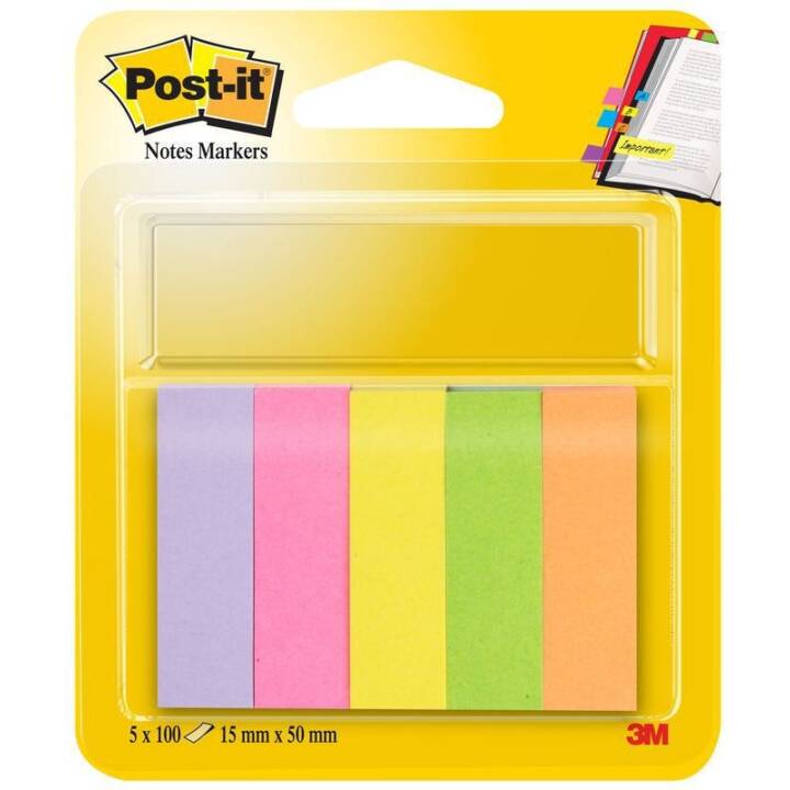 3M Notes autocollantes Post-it (5 x 100 feuille, Multicolore)