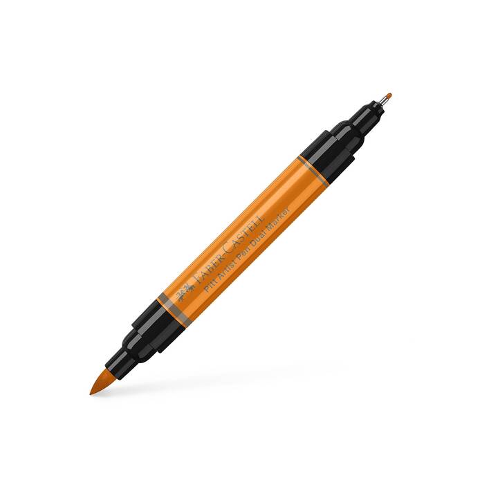 FABER-CASTELL Pitt Artist Pen Dual Tuschestift (Orange, 20 Stück)