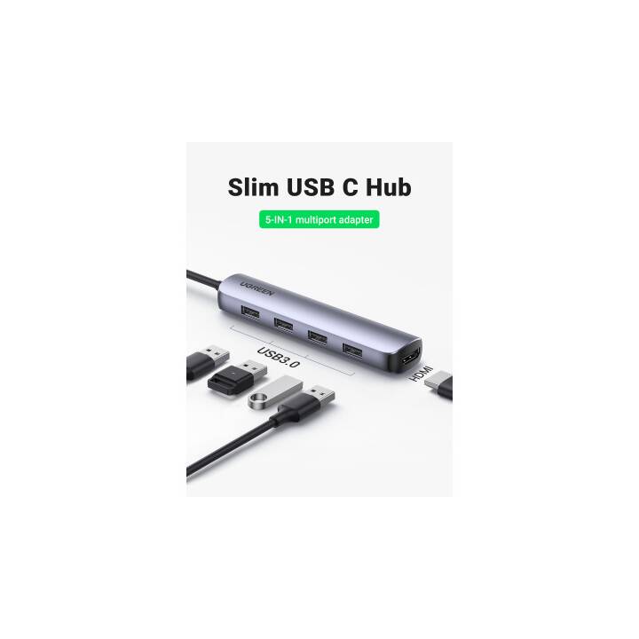 UGREEN  (5 Ports, USB Typ-A, HDMI)