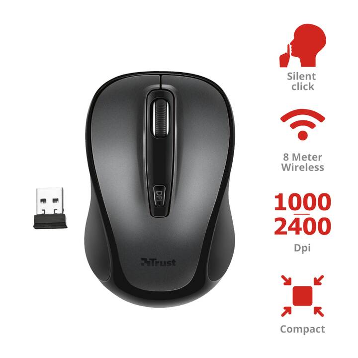 TRUST Siero Silent Click Mouse (Senza fili, Office)