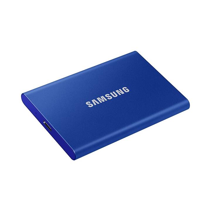 SAMSUNG Portable SSD T7 (USB Typ C, 2000 GB, Indigo Blue, Blau)