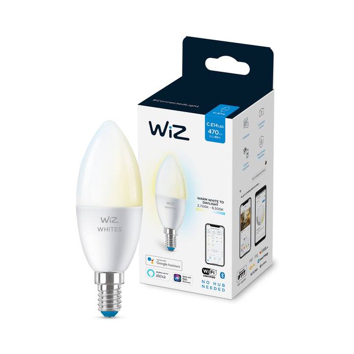 WIZ Lampadina LED Smart Lighting C37 E14 (E14, WLAN, Bluetooth, 4.9 W)