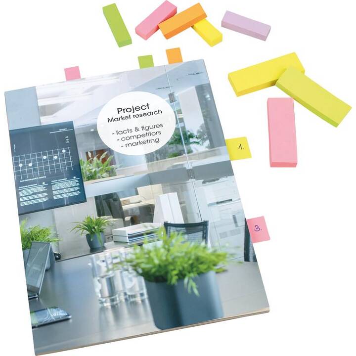 POST-IT Notes autocollantes Page Marker Neon (3 x 100 feuille, Jaune, Vert, Pink)