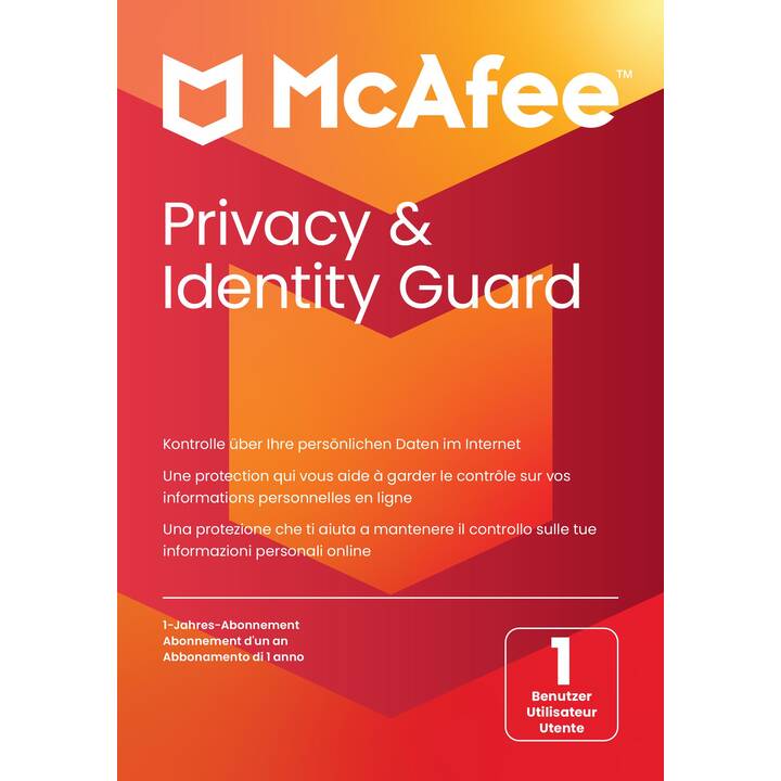 MCAFEE Privacy & Identity Guard (Licence, 1x, 12 Mois, Allemand, Italien, Français)