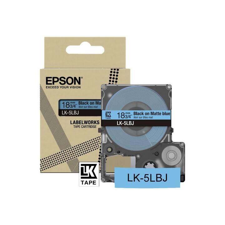 EPSON LabelWorks LK-5LBJ Schriftband (Schwarz / Blau, 18 mm)