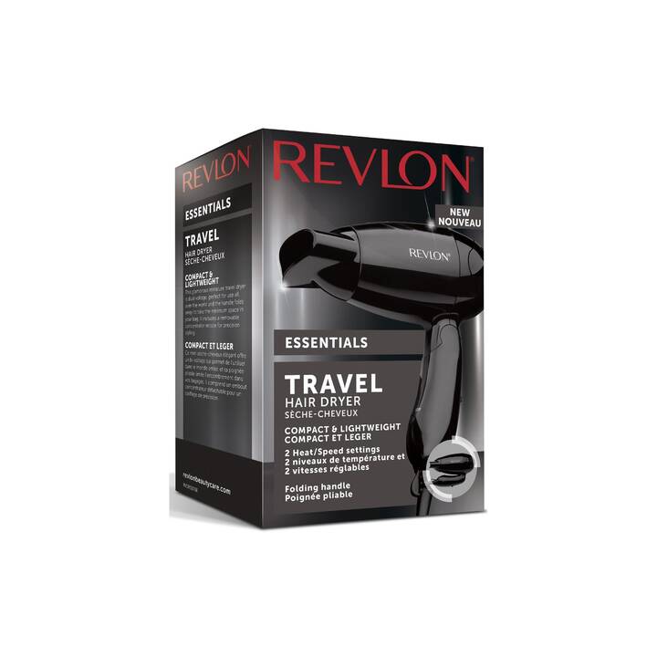 REVLON Travel Hair Dryer RVDR5305E (1200 W, Schwarz)