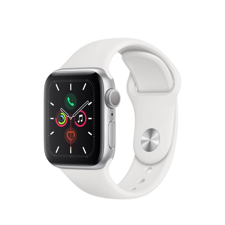 APPLE Watch Series 5 GPS Silver/White (34 mm, Aluminium, S/M)