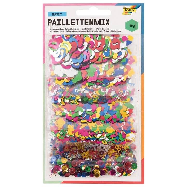 FOLIA Paillette (40 g, Plastique, Multicolore)