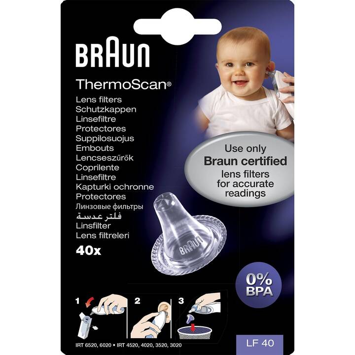 BRAUN Capuchons de protection ThermoScan Instant LF40 (40 pièce)