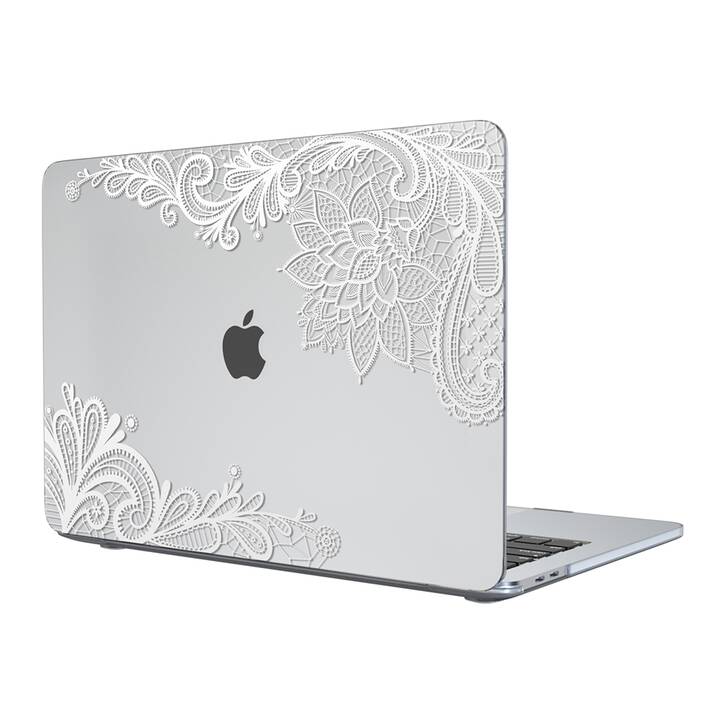 EG Abdeckung für MacBook Air 13" (Apple M1 Chip) A2337 (2020) - One Line Art - transparent und weiß