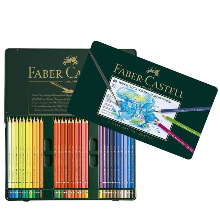 FABER-CASTELL Crayons de couleur aquarellables (Multicolore, 60 pièce)
