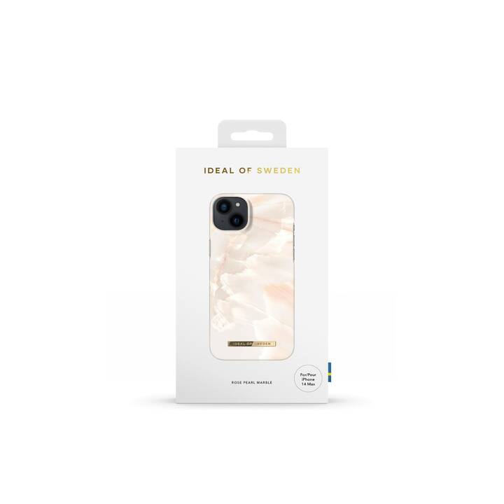 IDEAL OF SWEDEN Backcover Pearl Marble (iPhone 14 Plus, Lavorato, Rosa, Bianco)