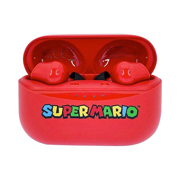 OTL TECHNOLOGIES Nintendo Super Mario Casque d'écoute pour enfants (In-Ear, Bluetooth 5.0, Rouge)