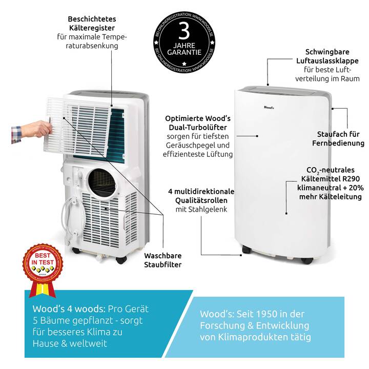 WOOD'S Klimagerät AC Cortina 12K Duo (105 m3, 12000 BTU/h)