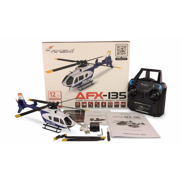 Drone Helico Rtf FliteZone Bo105 Polizei Hélicoptère RC – Prêt à Voler (RtF) – Idéal Pour Débutants Et Passionnés De Simulation