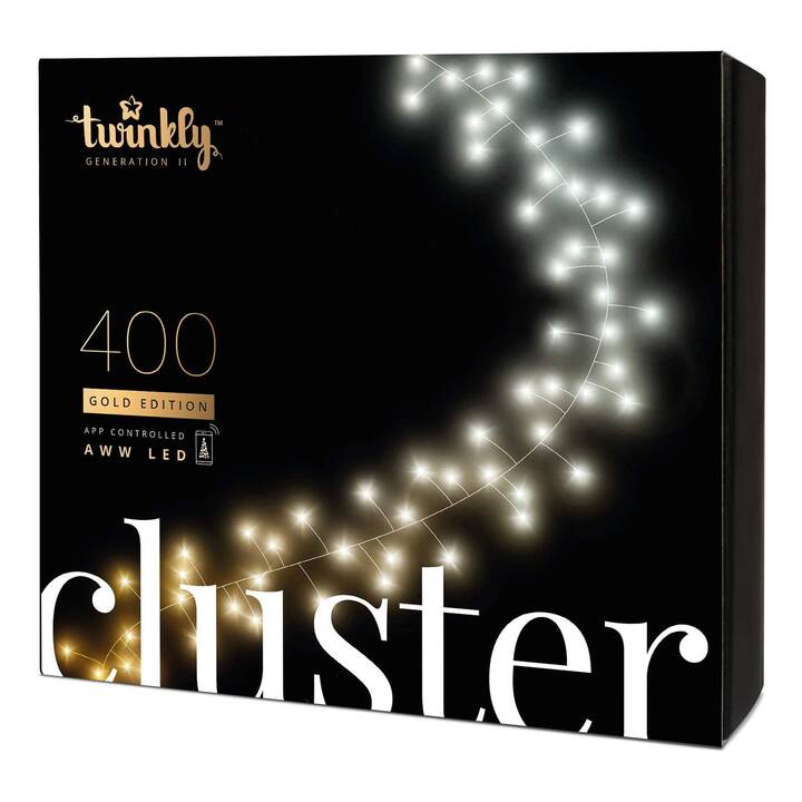 TWINKLY Ghirlanda di luci Cluster 400 AWW Gold Edition