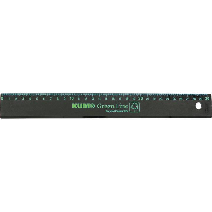 KUM Règle L3 Green Line (30 cm, Coloris assortis)