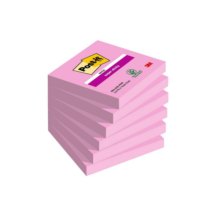 POST-IT Haftnotizen Super Sticky (6 x 90 Blatt, Pink)