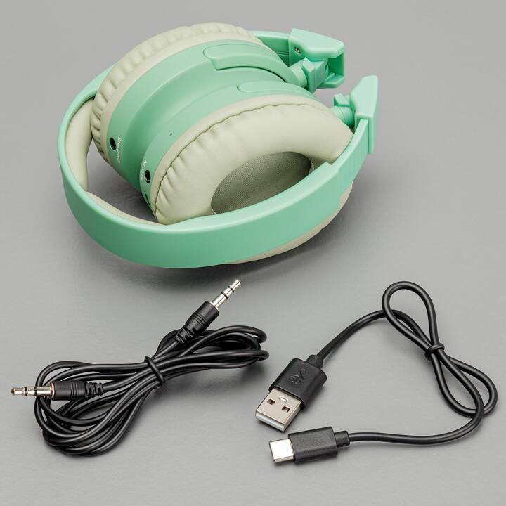INTERTRONIC Over-Ear Kinderkopfhörer (Bluetooth 5.2, Grün)