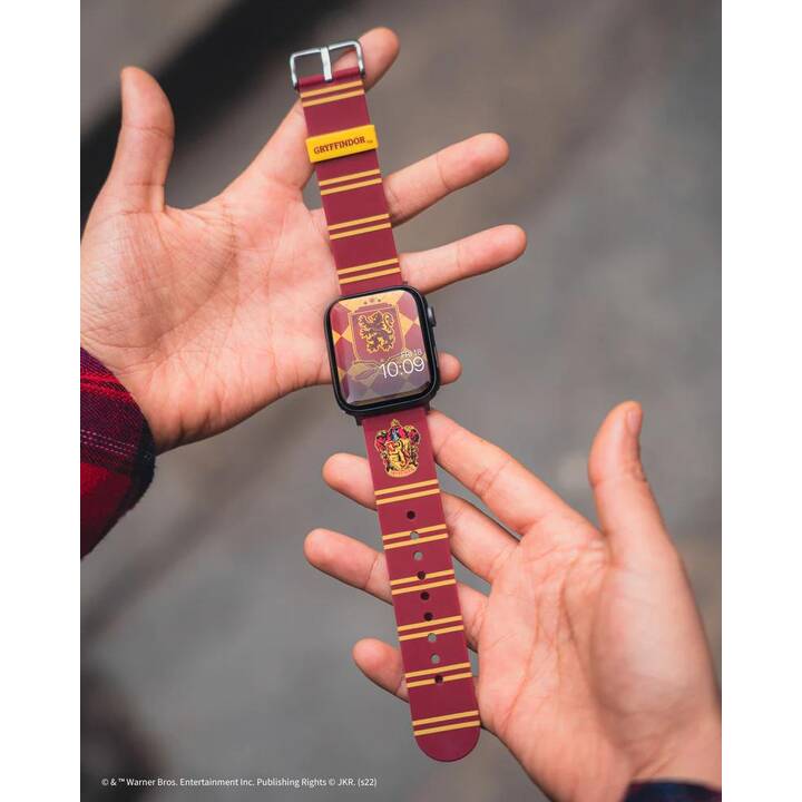 MOBY FOX Harry Potter Gryffindor Cinturini (Apple Watch 40 mm / 38 mm / 42 mm / 44 mm, Oro, rosso scuro)