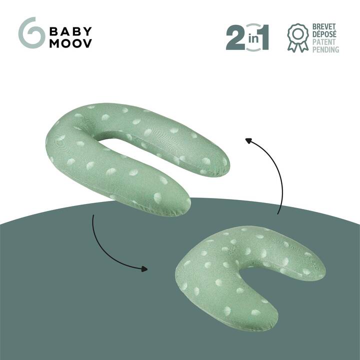 BABYMOOV Cuscini allattamento B.Love 2-in-1 (175 cm, Verde, Bianco)