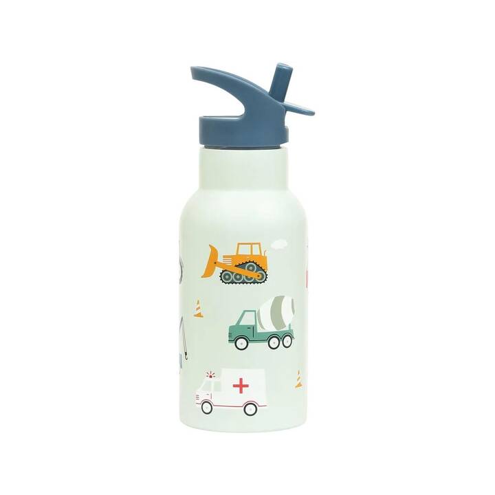 ALLC Kindertrinkflasche Vehicles (0.35 l, Hellgrün, Mehrfarbig)