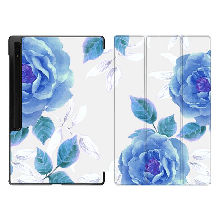 EG coque pour Samsung Galaxy Tab S8 Ultra 14.6" (2022) - Bleu - Fleurs