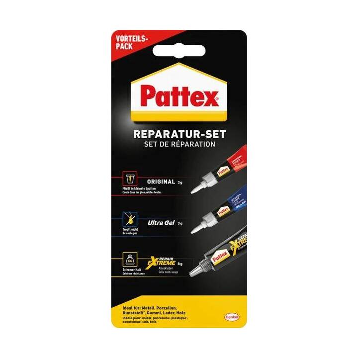 PATTEX Alleskleber Reparatur-Set (3 g, 3 Stück)