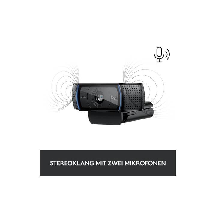 LOGITECH C920S Webcam (1920 x 1080, Schwarz)