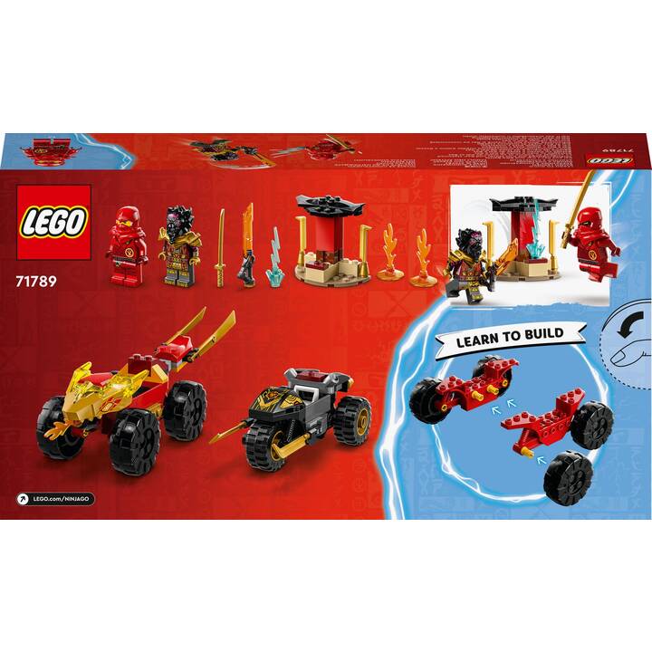 LEGO Ninjago Verfolgungsjagd mit Kais Flitzer und Ras' Motorrad (71789)