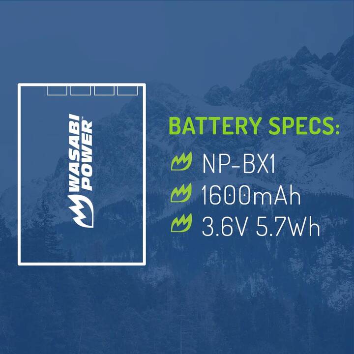 WASABI POWER Sony NP-BX1 Battery Accu de caméra (1600 mAh)