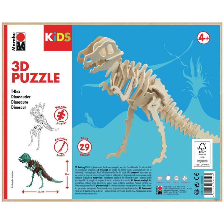 Marabu 3D-Puzzle/Bausatz Dinosaurier, Zu